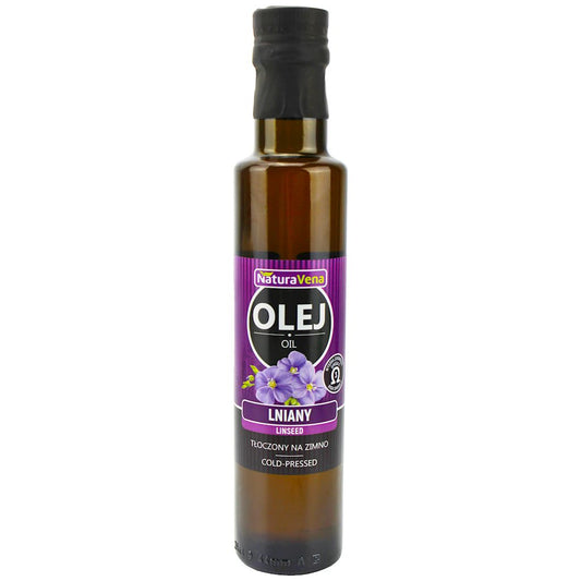 OLEJ LNIANY TŁOCZONY NA ZIMNO 250 ml - NATURAVENA