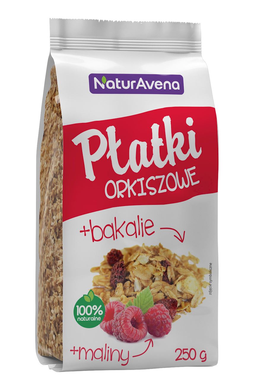PŁATKI ORKISZOWE BŁYSKAWICZNE Z OWOCAMI TROPIKALNYMI, SŁONECZNIKIEM...
