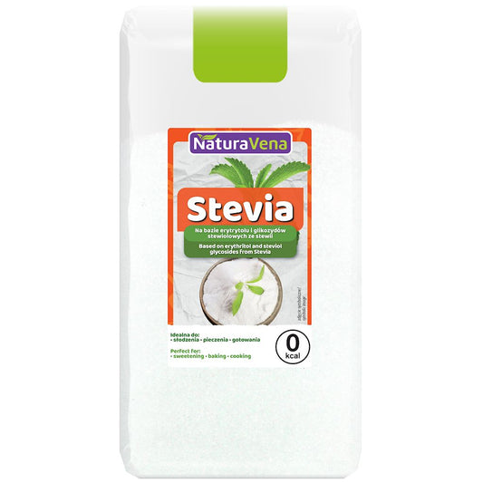 STEVIA (NA BAZIE ERYTRYTOLU I GLIKOZYDÓW STEWIOLOWYCH ZE STEWII) 500 g...