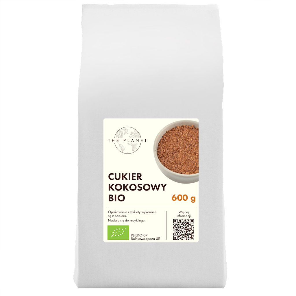 CUKIER KOKOSOWY BIO 600 g - THE PLANET