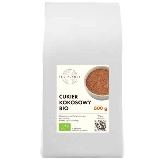 CUKIER KOKOSOWY BIO 600 g - THE PLANET