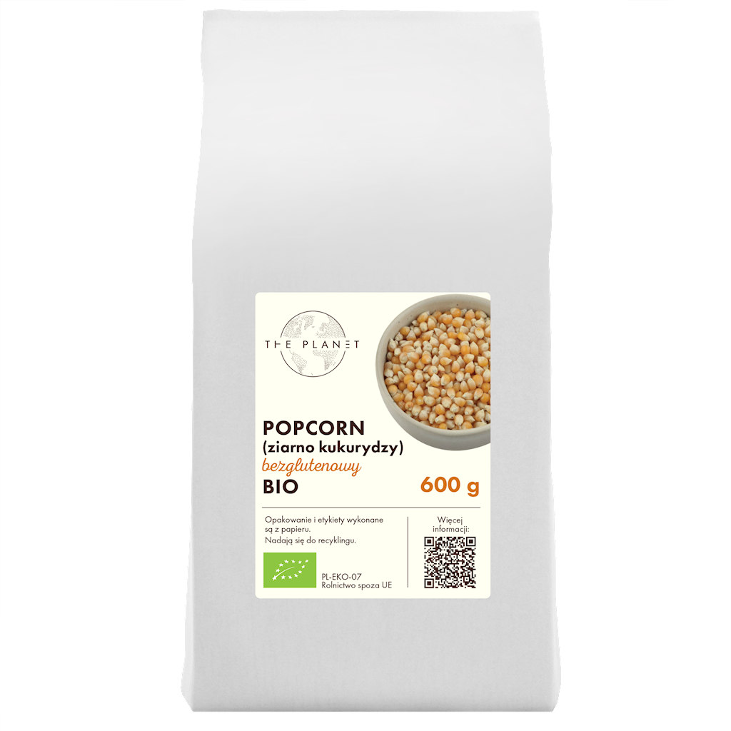 POPCORN (ZIARNO KUKURYDZY) BIO 600 g - THE PLANET