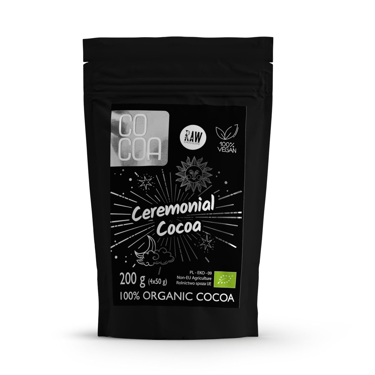 KAKAO CEREMONIALNE - TABLICZKI GORZKIE 100 % KAKAO BIO (4 x 50 g) 200 g...