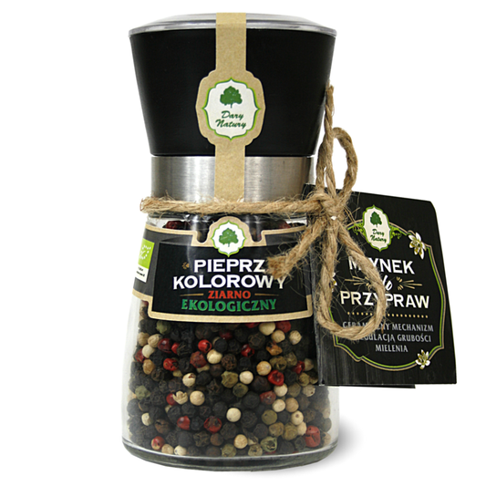 PIEPRZ KOLOROWY ZIARNISTY W MŁYNKU BIO 80 g - DARY NATURY