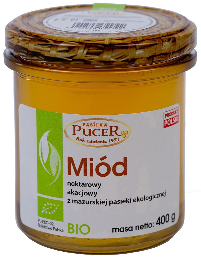 MIÓD AKACJOWY BIO 400 g - PASIEKA PUCER