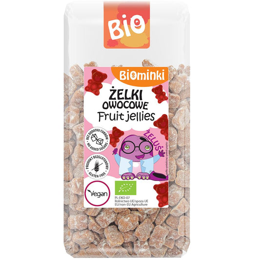 ŻELKI OWOCOWE BEZ DODATKU CUKRÓW BEZGLUTENOWE BIO 400 g - BIOMINKI