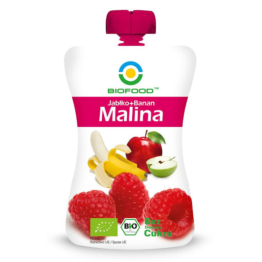 MUS JABŁKO - BANAN - MALINA BEZ DODATKU CUKRÓW BEZGLUTENOWY BIO 200 g...