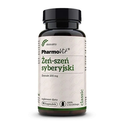 ŻEŃ-SZEŃ SYBERYJSKI (200 mg) BEZGLUTENOWY 90 KAPSUŁEK - PHARMOVIT...