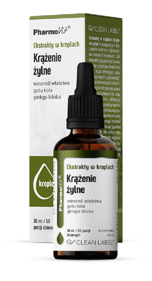 EKSTRAKTY W KROPLACH NA PRAWIDŁOWE KRĄŻENIE ŻYLNE BEZGLUTENOWE 30...