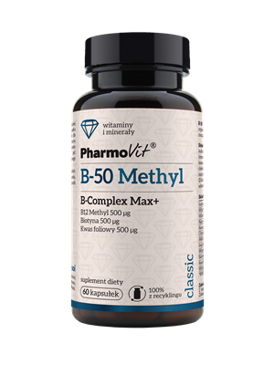 WITAMINA B-50 METHYL B-COMPLEX MAX+ BEZGLUTENOWA 60 KAPSUŁEK...