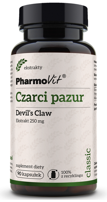 CZARCI PAZUR EKSTRAKT (250 mg) BEZGLUTENOWY 90 KAPSUŁEK - PHARMOVIT...