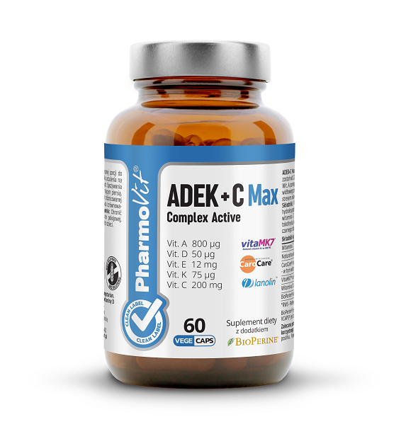 WITAMINA ADEK + WITAMINA C COMPLEX BEZGLUTENOWE 60 KAPSUŁEK...