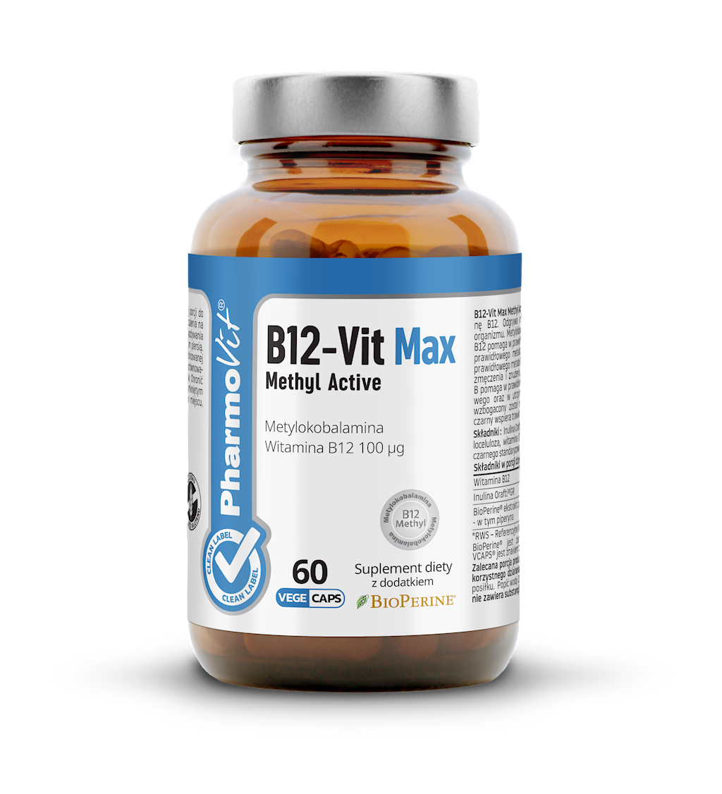 WITAMINA B12 (100 mcg) BEZGLUTENOWA 60 KAPSUŁEK - PHARMOVIT (CLEAN LABEL)