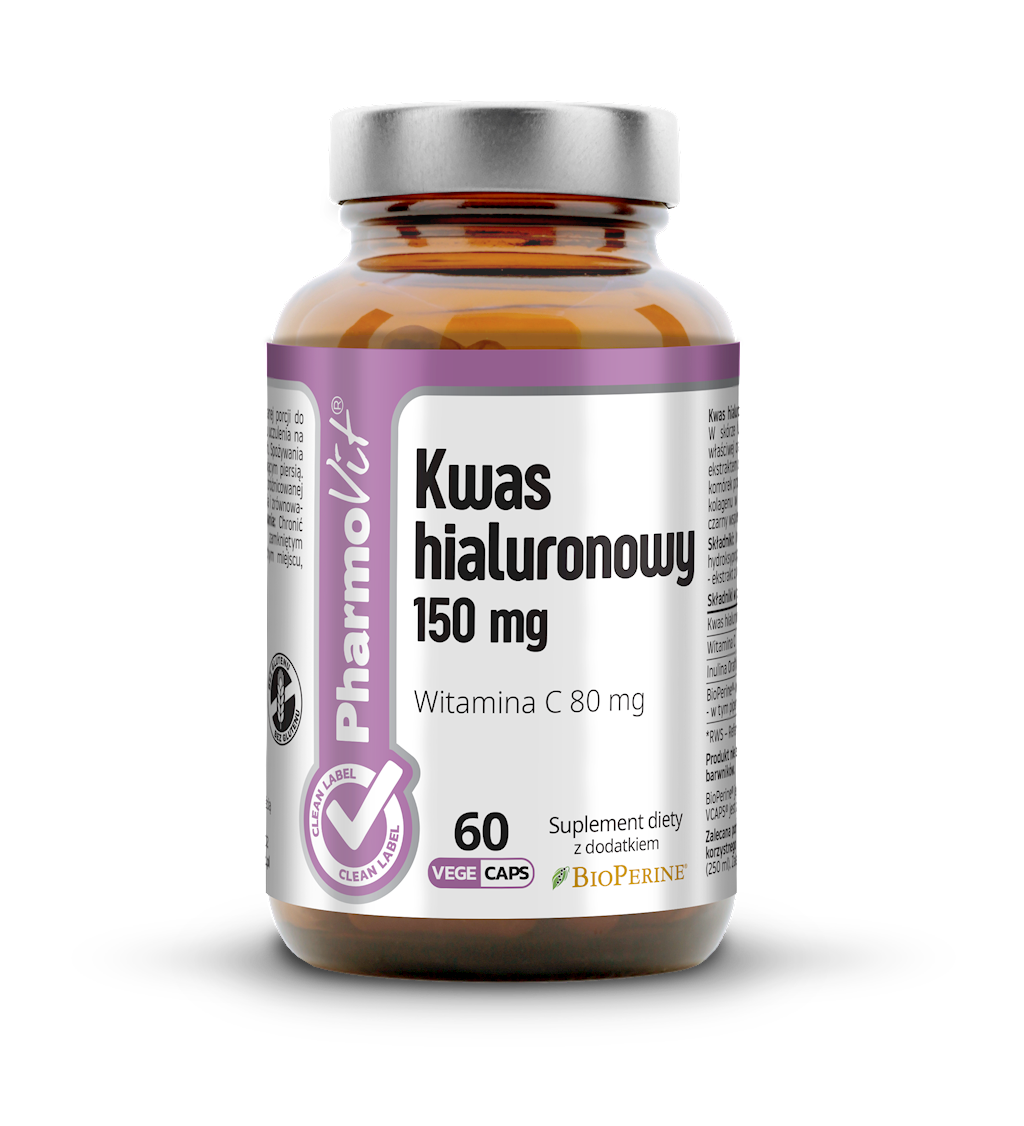 KWAS HIALURONOWY (150 mg) BEZGLUTENOWY 60 KAPSUŁEK - PHARMOVIT (CLEAN...