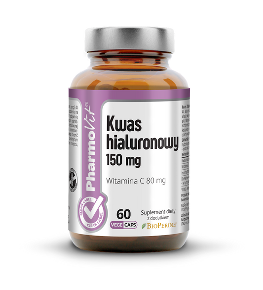 KWAS HIALURONOWY (150 mg) BEZGLUTENOWY 60 KAPSUŁEK - PHARMOVIT (CLEAN...