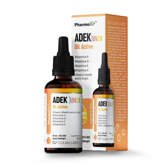 WITAMINA ADEK JUNIOR DLA DZIECI W KROPLACH BEZGLUTENOWE 30 ml...