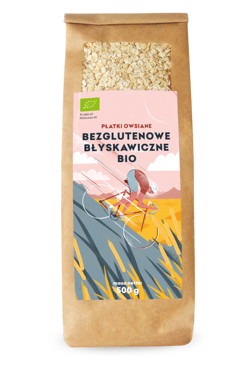 PŁATKI OWSIANE BŁYSKAWICZNE BEZGLUTENOWE BIO 500 g - PIĘĆ PRZEMIAN