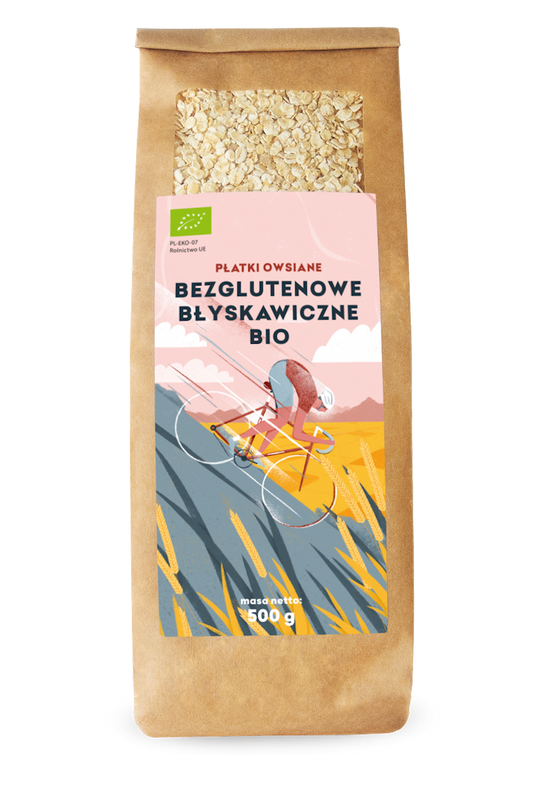 PŁATKI OWSIANE BŁYSKAWICZNE BEZGLUTENOWE BIO 500 g - PIĘĆ PRZEMIAN