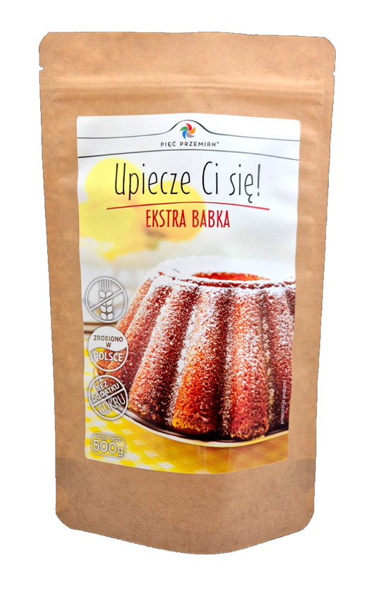MIESZANKA DO WYPIEKU BABKI BEZ DODATKU CUKRÓW BEZGLUTENOWA 500 g...