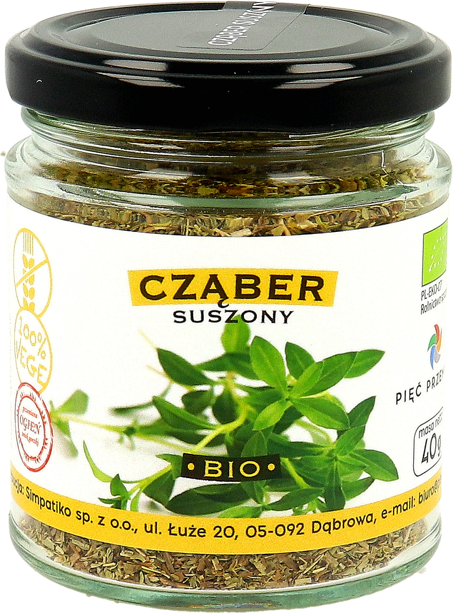 CZĄBER SUSZONY BEZGLUTENOWY BIO 40 g - PIĘĆ PRZEMIAN