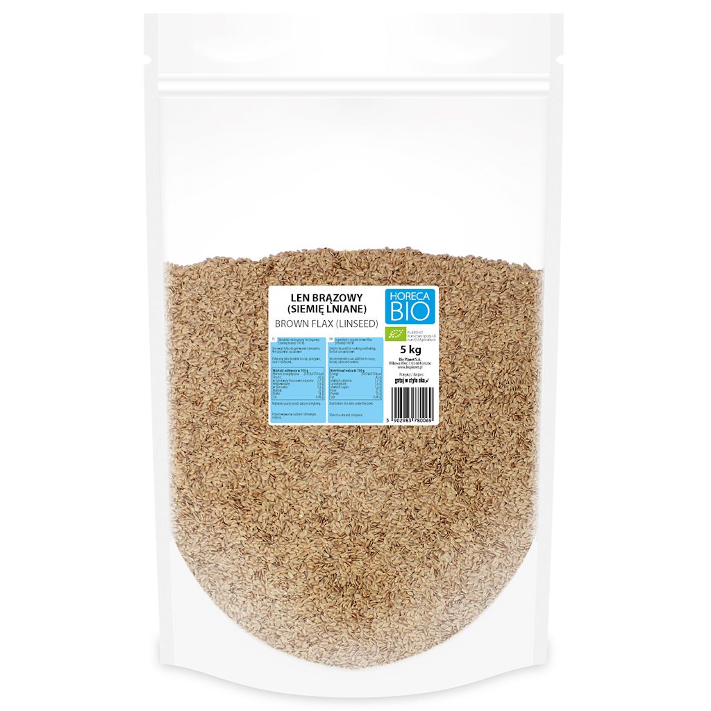 LEN BRĄZOWY (SIEMIĘ LNIANE) BIO 5 kg - HORECA (BIO PLANET)