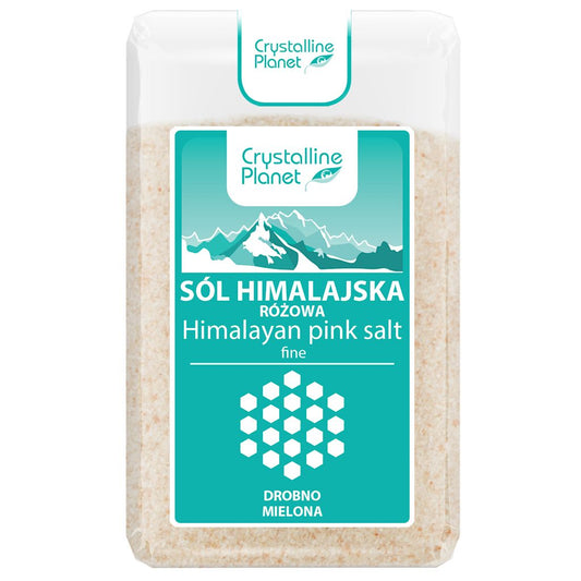 SÓL HIMALAJSKA RÓŻOWA DROBNO MIELONA 600 g - CRYSTALLINE PLANET