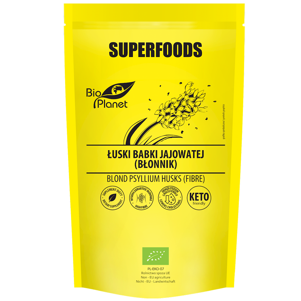 ŁUSKI BABKI JAJOWATEJ (BŁONNIK) BIO 100 g - BIO PLANET SUPERFOODS