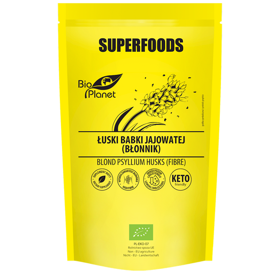 ŁUSKI BABKI JAJOWATEJ (BŁONNIK) BIO 100 g - BIO PLANET SUPERFOODS