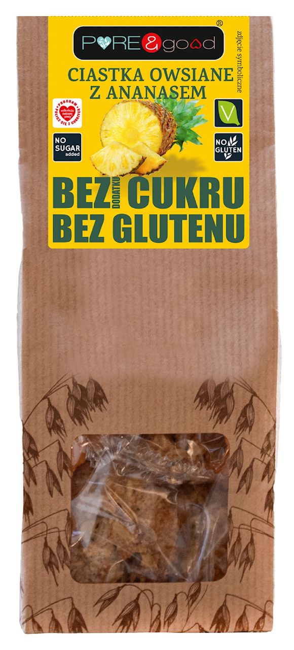 CIASTKA OWSIANE Z ANANASEM BEZ DODATKU CUKRÓW BEZGLUTENOWE 150 g...