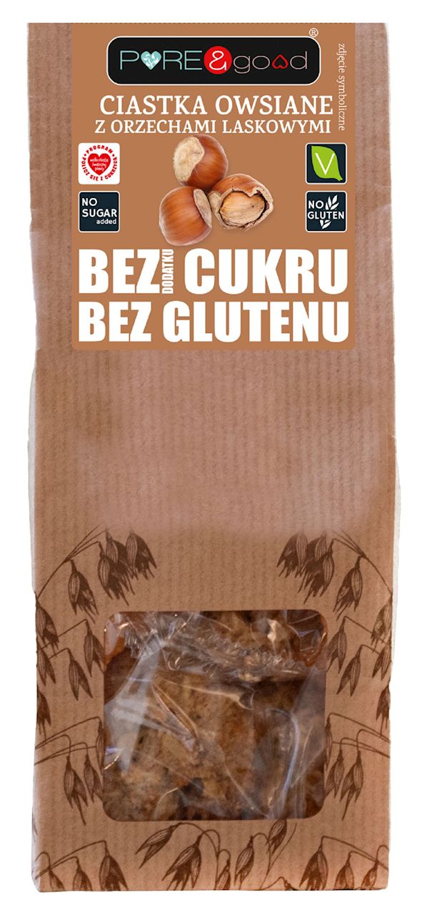 CIASTKA OWSIANE Z ORZECHAMI LASKOWYMI BEZ DODATKU CUKRÓW BEZGLUTENOWE...
