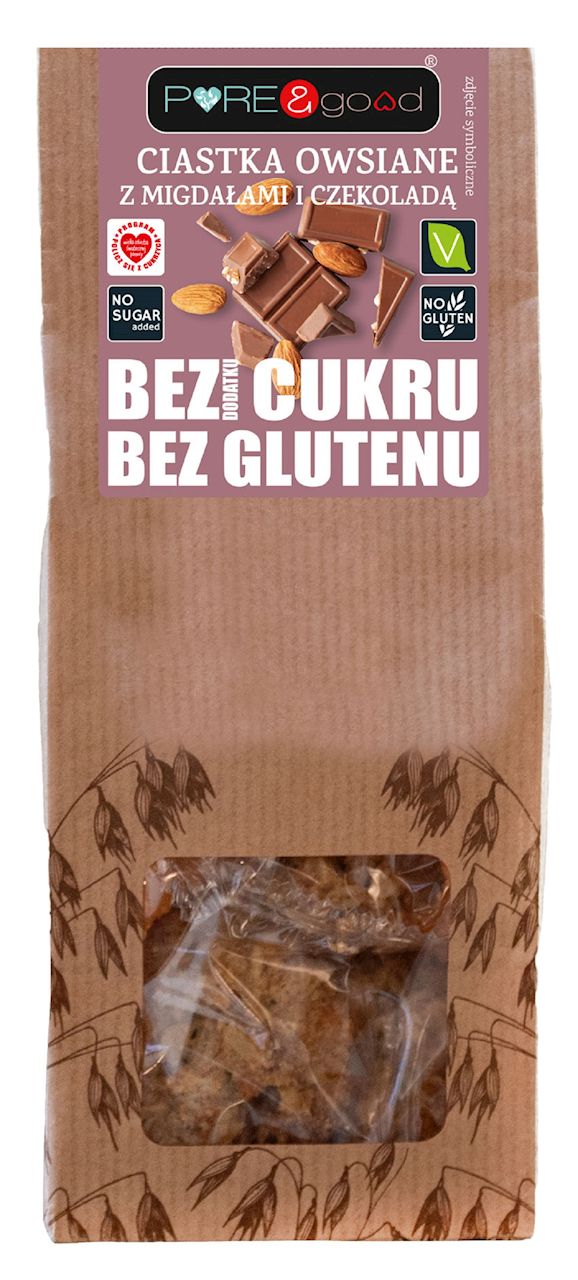 CIASTKA OWSIANE Z MIGDAŁAMI I CZEKOLADĄ BEZ DODATKU CUKRÓW...
