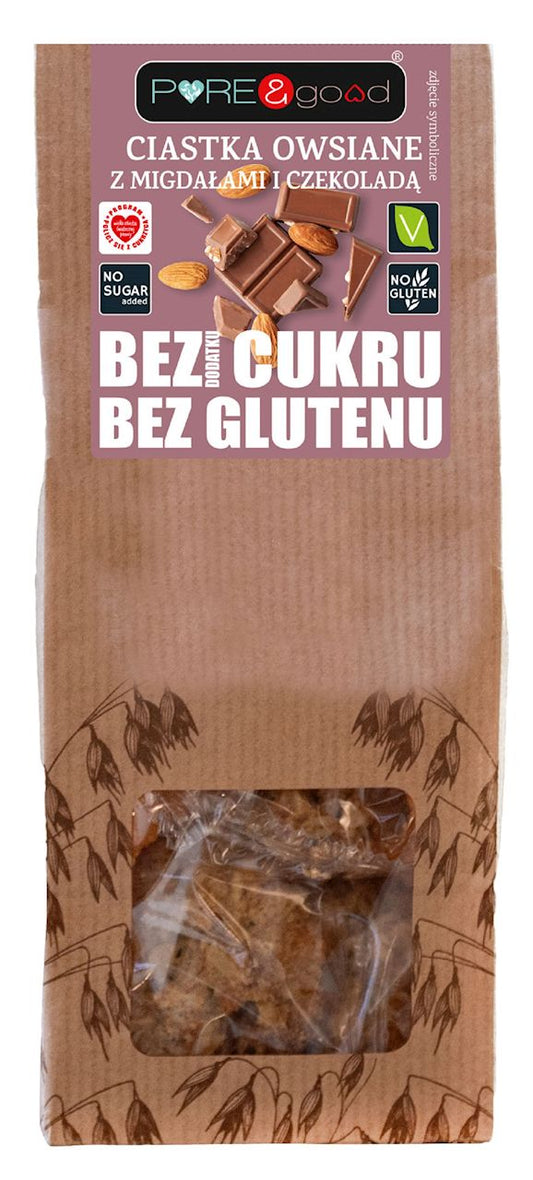 CIASTKA OWSIANE Z MIGDAŁAMI I CZEKOLADĄ BEZ DODATKU CUKRÓW...