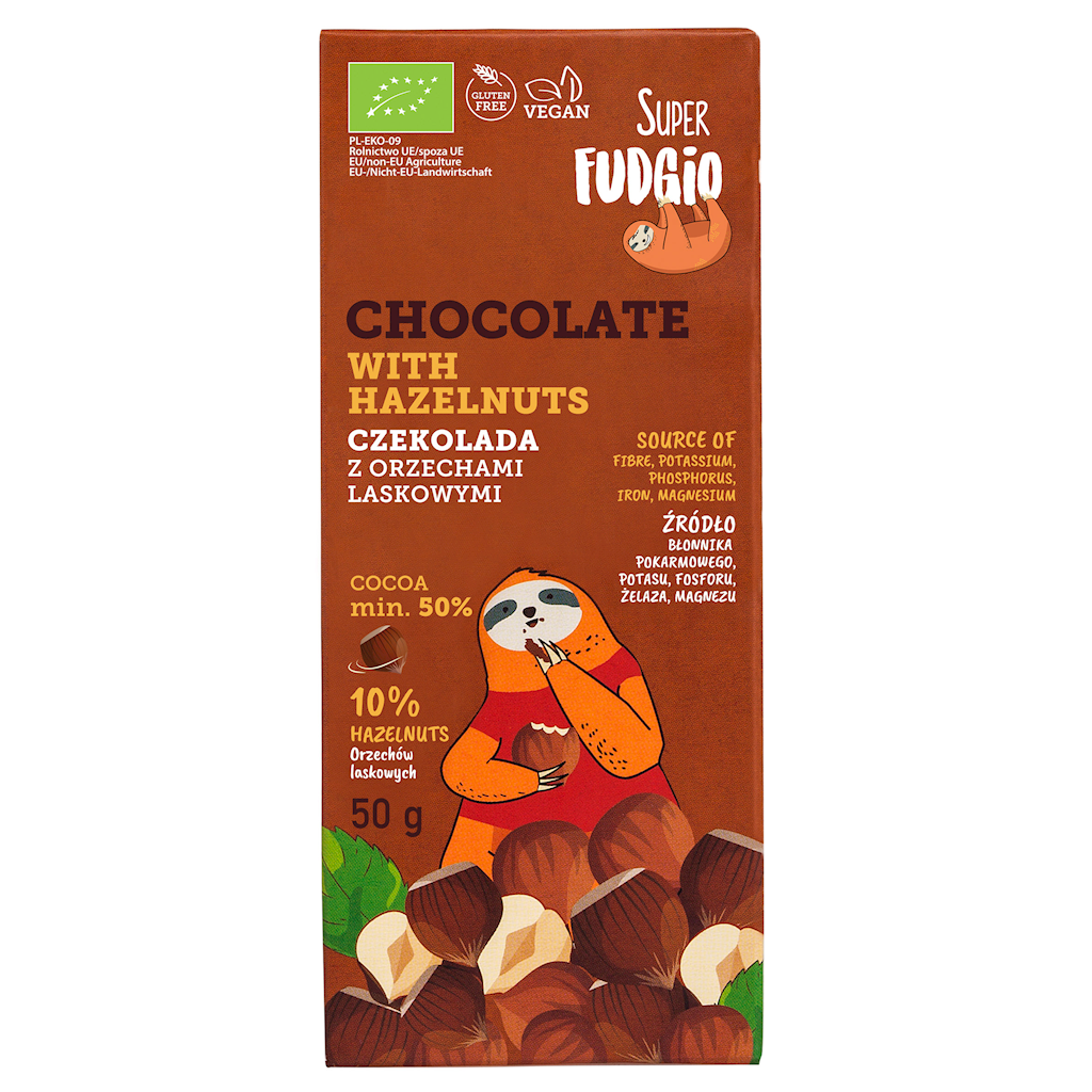 CZEKOLADA Z ORZECHAMI LASKOWYMI BEZGLUTENOWA BIO 50 g - ME GUSTO (SUPER...