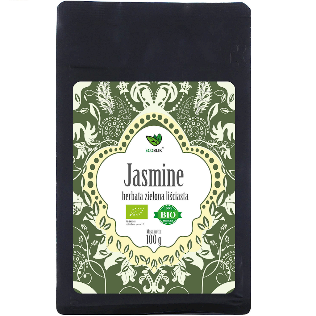 HERBATA ZIELONA LIŚCIASTA JAŚMINOWA BIO 100 g - ECOBLIK