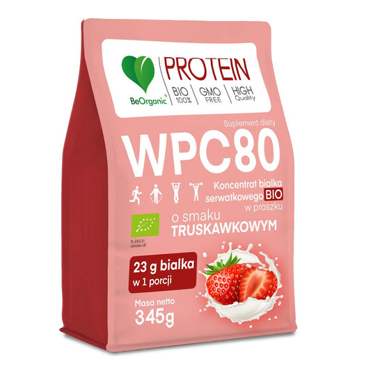 BIAŁKO SERWATKOWE O SMAKU TRUSKAWKOWYM (KONCENTRAT WPC 80) BEZ DODATKU...
