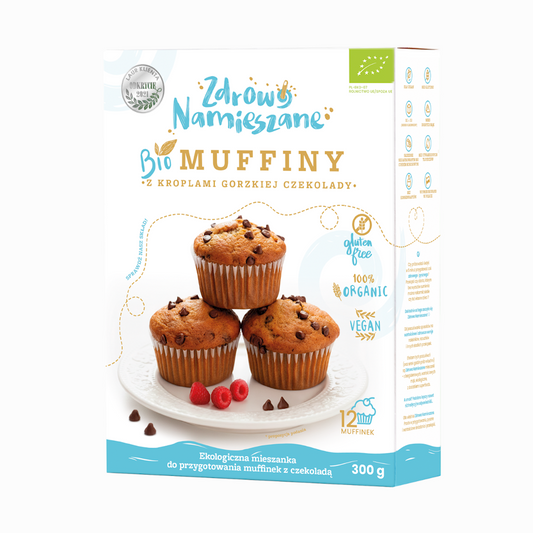 MIESZANKA NA MUFFINY Z CZEKOLADĄ GORZKĄ BEZGLUTENOWA BIO 300 g...