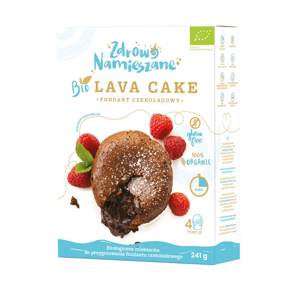 MIESZANKA NA FONDANT CZEKOLADOWY (LAVA CAKE) BEZGLUTENOWA BIO 241 g...