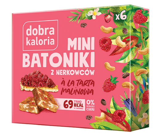 BATONIKI MINI Z NERKOWCÓW A'LA TARTA MALINOWA (6 x 17 g) 102 g - DOBRA...