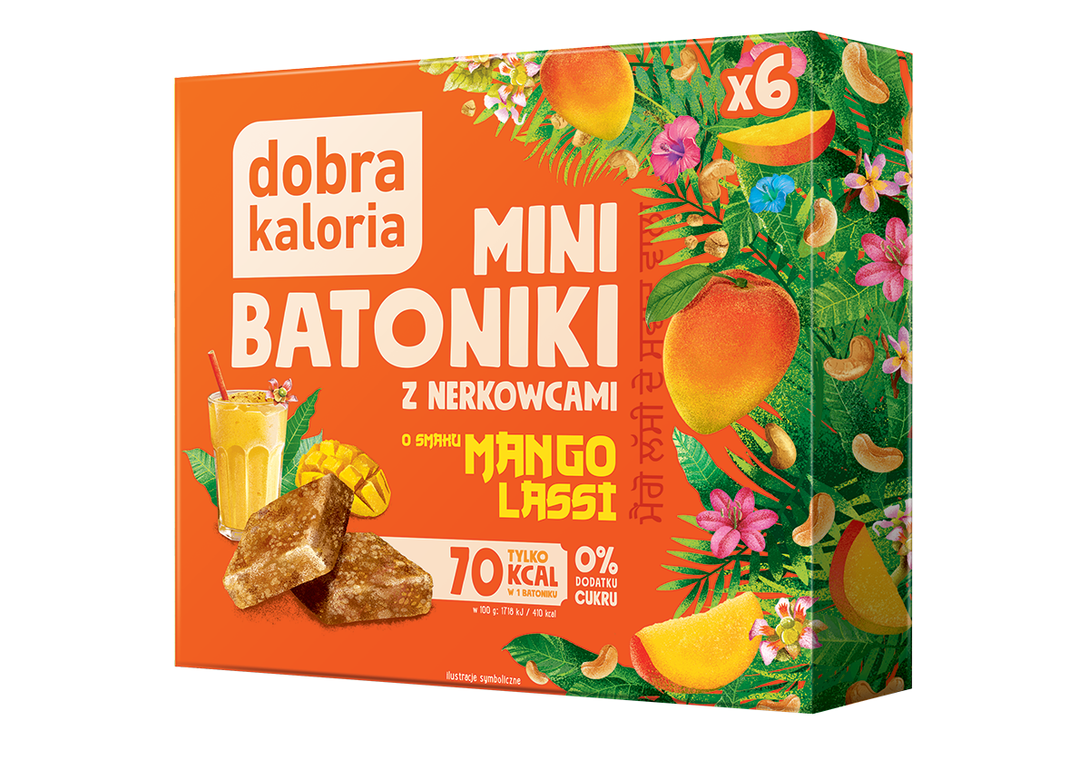 BATONIKI MINI Z NERKOWCÓW O SMAKU MANGO LASSI BEZ DODATKU CUKRÓW (6 x...