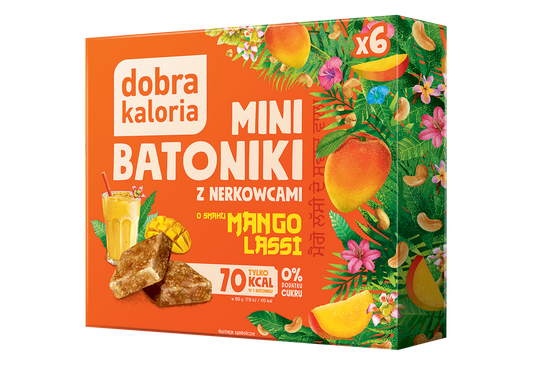 BATONIKI MINI Z NERKOWCÓW O SMAKU MANGO LASSI BEZ DODATKU CUKRÓW (6 x...