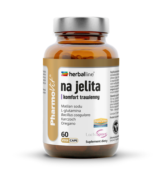 KAPSUŁKI NA JELITA I KOMFORT TRAWIENNY BEZGLUTENOWE 60 szt...