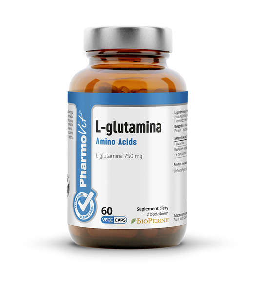 L-GLUTAMINA (750 mg) BEZGLUTENOWA 60 KAPSUŁEK - PHARMOVIT (CLEAN LABEL)