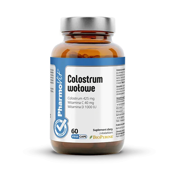 COLOSTRUM WOŁOWE BEZGLUTENOWE 60 KAPSUŁEK - PHARMOVIT (CLEAN LABEL)