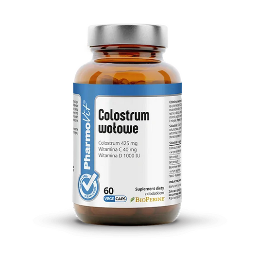 COLOSTRUM WOŁOWE BEZGLUTENOWE 60 KAPSUŁEK - PHARMOVIT (CLEAN LABEL)