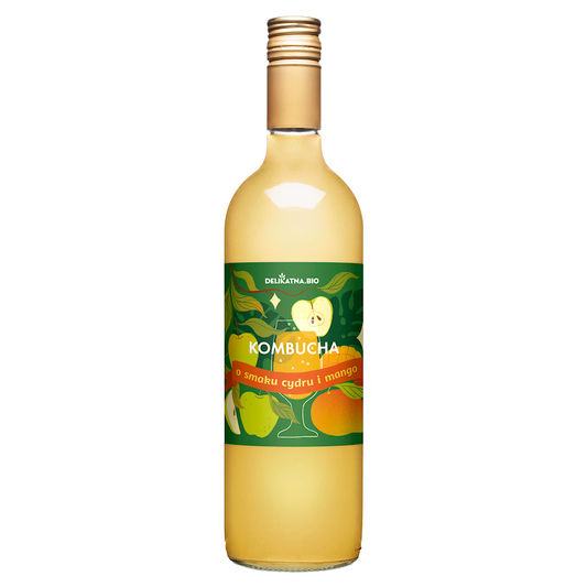 KOMBUCHA O SMAKU CYDRU I MANGO BIO 750 ml - DELIKATNA