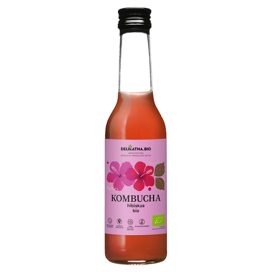 KOMBUCHA Z HIBISKUSEM BIO 270 ml - DELIKATNA