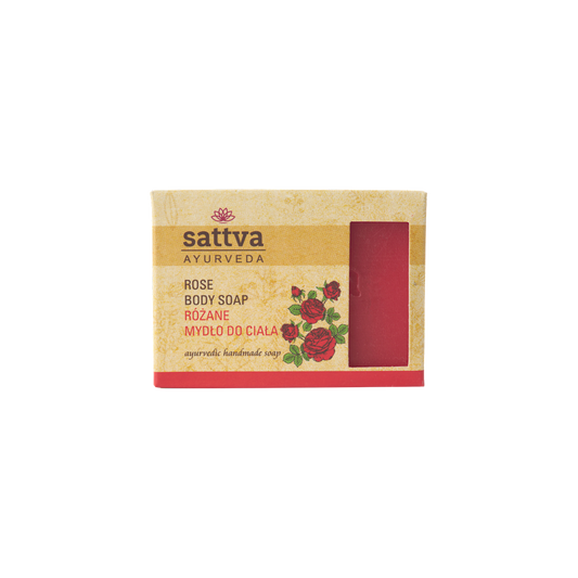 MYDŁO W KOSTCE DO CIAŁA RÓŻA 125 g - SATTVA (AYURVEDA)