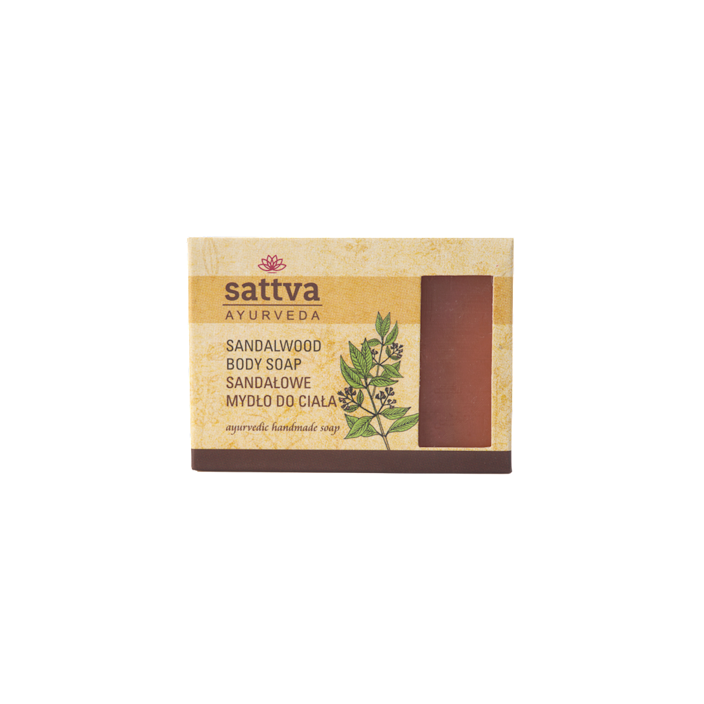 MYDŁO W KOSTCE DO CIAŁA DRZEWO SANDAŁOWE 125 g - SATTVA (AYURVEDA)
