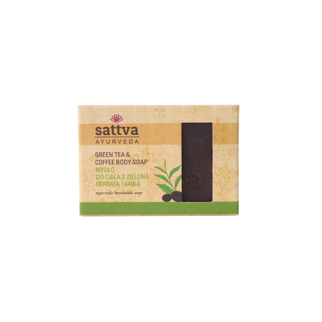 MYDŁO W KOSTCE DO CIAŁA ZIELONA HERBATA I KAWA 125 g - SATTVA (AYURVEDA)