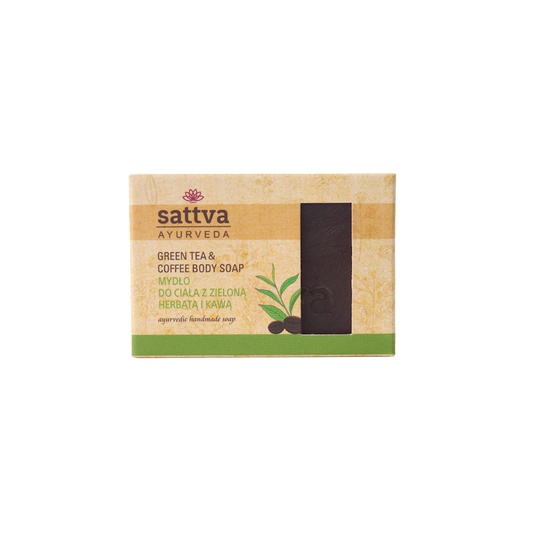 MYDŁO W KOSTCE DO CIAŁA ZIELONA HERBATA I KAWA 125 g - SATTVA (AYURVEDA)